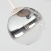 Plafondlamp Chehalis met vijf glazen bollen in clusteropstelling, helder en rookkleurig