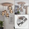 Plafondlamp Chehalis in clusteropstelling met 5 rook- en heldere glazen bollen, ø 15 cm