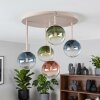 Moderne Kogel-plafondlamp Chehalis met cluster van 5 kleurrijke glazen kappen
