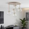Zandkleurige moderne Cluster-plafondlamp Chehalis met 5 heldere glazen bollen ø 12 cm
