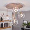 Moderne Plafondlamp Chehalis met 5 heldere glazen bollen ø 15 cm voor de eettafel