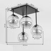 Moderne plafondlamp met glazen bollen Koyoto, cluster met zichtbare E14-fittingen