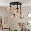 Moderne cluster-plafondlamp Koyoto met amber- en heldere glazen bollen, E14