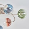 Moderne Cluster-plafondlamp Chehalis met zes kleurrijke glazen bollen, ø 12 cm