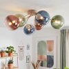 Chehalis ronde 6-lichts plafondlamp met bolkappen, Ø 64 cm, retro vintage