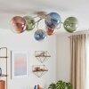 Chehalis ronde 6-lichts plafondlamp met bolkappen, Ø 64 cm, retro vintage