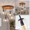 Kogel-plafondlamp Koyoto met 4 geribbelde heldere glazen kappen, ø 15 cm, E14