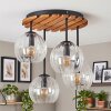 Kogel-plafondlamp Koyoto met 4 geribbelde heldere glazen kappen, ø 15 cm, E14