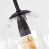 Kogel-plafondlamp Koyoto met 4 geribbelde heldere glazen kappen, ø 15 cm, E14