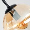 Cluster-plafondlamp Koyoto met 4 glazen bollen in amber, helder en rookglas ø 15 cm