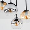 Cluster-plafondlamp Koyoto met 4 glazen bollen in amber, helder en rookglas ø 15 cm