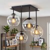 Koyoto 4-lichts plafondlamp met hangende bolkappen, modern retro design