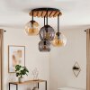 Koyoto plafondlamp met bolkappen, 4-lichts E14, rond, boho retro vintage