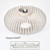 Scandinavische plafondlamp Oravi met open metalen kooiconstructie in zandkleur