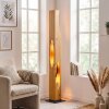 Boho-vloerlamp Sernadelo in natuurlijke kleuren met houten kolom en 4 E27-fittingen