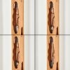 Boho-vloerlamp Sernadelo in natuurlijke kleuren met houten kolom en 4 E27-fittingen