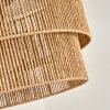 Boho plafondlamp Tamir met dubbele bruine cilindrische touwkappen in natuurlijke kleuren