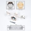 Moderne bolvormige wandlamp Koyoto met 3 glazen kappen in chroom, rookkleurig en amber