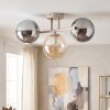 Moderne plafondlamp Gastor in cluster met drie bollen in rookkleur en amber