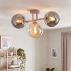 Moderne plafondlamp Gastor in cluster met drie bollen in rookkleur en amber
