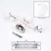 Moderne wandlamp Koyoto met 3 witte glazen bollen en zandkleurig frame