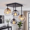 Moderne Cluster-plafondlamp Gastor met 4 glazen kappen in rookkleur, amber en helder