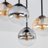 Moderne Cluster-plafondlamp Gastor met 4 glazen kappen in rookkleur, amber en helder