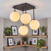 Moderne Cluster-plafondlamp Gastor met vier witte glazen bollen, E14-fittingen