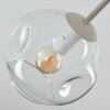 Moderne cluster-plafondlamp Ripoll met 7 heldere glazen bollen, in zandkleur
