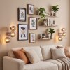 Moderne wandlamp Koyoto, 2-delige set, 3 ronde glazen kappen in chroom, rook en helder