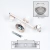 Moderne wandlamp Koyoto, 2-delige set, 3 ronde glazen kappen in chroom, rook en helder