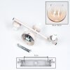 Moderne wandlamp Koyoto met drie ronde bollen in amber en helder, in clusteropstelling