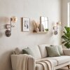 Moderne wandlamp Koyoto, 2-delige set met drie rookkleurige glazen bollen, amber en helder