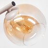 Moderne wandlamp Koyoto, 2-delige set met drie rookkleurige glazen bollen, amber en helder