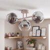 Moderne Cluster-plafondlamp Koyoto met drie glazen bollen in chroom, rook en helder