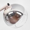 Moderne wandlamp Koyoto met drie ronde rook- en heldere glazen bollen