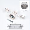 Moderne wandlamp Koyoto, zandkleurig, met 3 rook- en heldere glazen bollen, 2-delige set