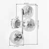 Wandlamp Gastor, 2-delige set met verticale rook- en heldere glazen bollen