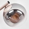 Moderne plafondlamp Gastor met drie rook- en heldere glazen bollen in clusteropstelling
