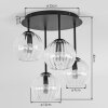 Moderne Cluster-plafondlamp Koyoto met 4 heldere glazen bollen voor de eettafel