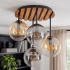 Plafondlamp met glazen bollen Gastor in Boho-stijl, rook-, amber- en helder glas, E14