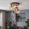 Plafondlamp met glazen bollen Gastor in Boho-stijl, rook-, amber- en helder glas, E14