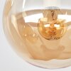Moderne cluster-plafondlamp Gastor met drie amberkleurige glazen bollen, E14