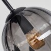 Moderne cluster-plafondlamp Koyoto met 4 ronde rookkleurige glazen bollen