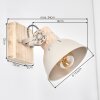 Boho wandlamp Orny, houten wandplaat in natuurlijke kleuren, draaibare lampkop