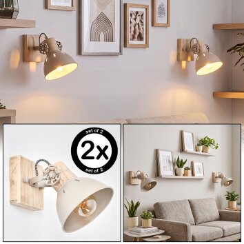 Scandinavische wandspot Orny, 2-delige set met draaibare en zwenkbare spotkop