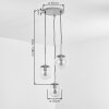 Moderne hanglamp Gastor, 3 amberkleurige bollen, bij montage verstelbaar