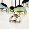Moderne cluster-plafondlamp Gastor met 5 glazen bollen in blauw en groen
