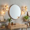 Moderne wandlamp Gastor, 2-delige set met 3 glazen bollen in amber en helder