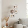 Moderne zandkleurige wandlamp Ripoll met drie heldere glazen bollen